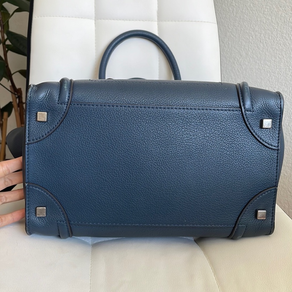 Authentic Celine navy blue mini luggage tote bag - Picture 15 of 15